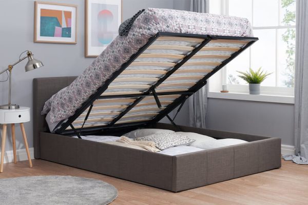 Birlea Berlin Grey Fabric Ottoman Bed Double