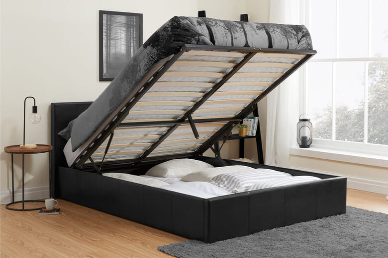 Birlea Berlin Black Ottoman Bed King Size