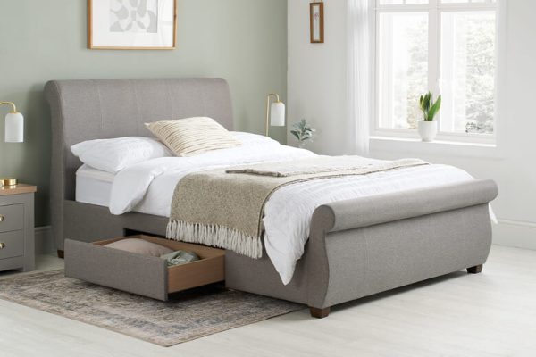 Birlea Lancaster Grey Fabric Bed Double