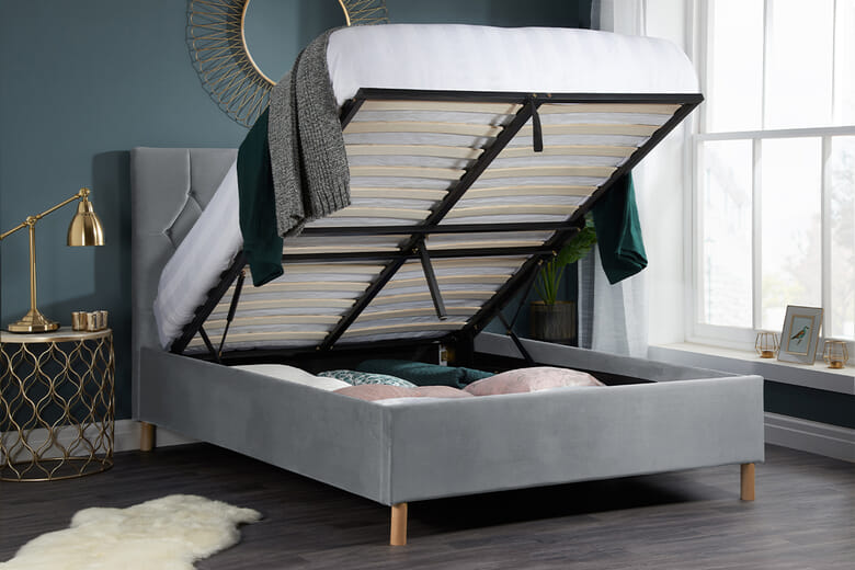 Birlea Loxley Grey Ottoman Bed King Size