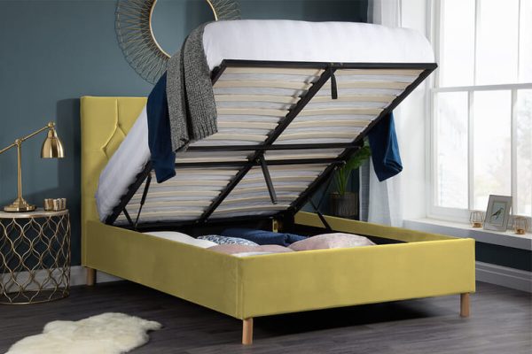 Birlea Loxley Mustard Ottoman Bed Small Double