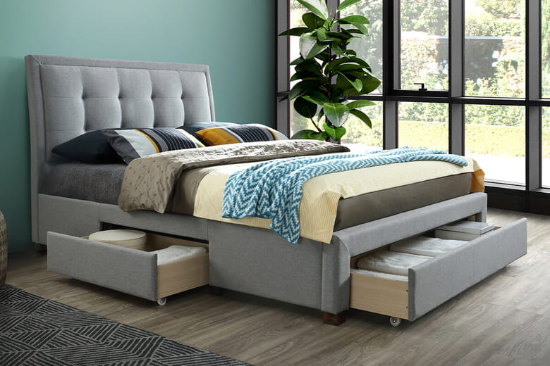 Birlea Shelby Grey Fabric Bed King Size