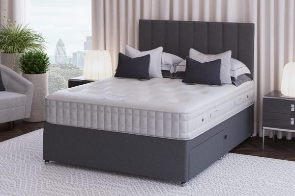 Sleepeezee Shetland Ortho Comfort Mattress + Premium Divan Bed Charcoal Grey 2 Drawers Single