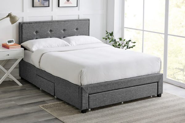 Lisbon Upholstered Storage Bed Double