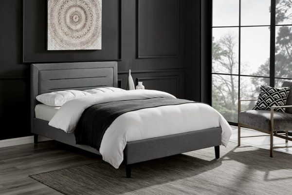 Helsinki Grey Upholstered Bed King Size