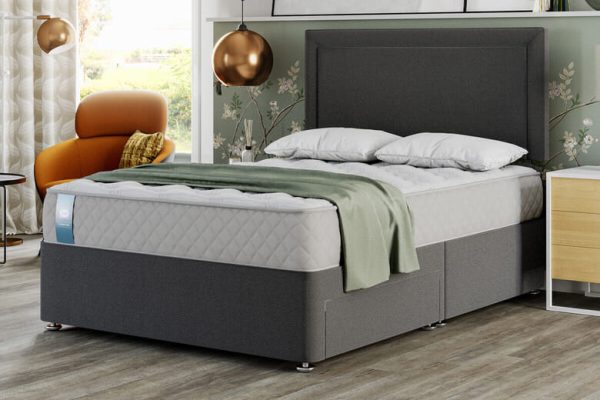 Sealy Advantage Classic Mattress + Premium Divan Bed Graphite Grey 4 Drawers Super King |