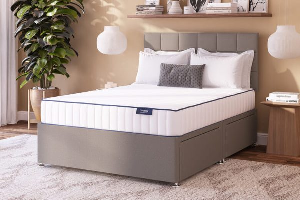 Coolflex Essentials Pocket Mattress + Premium Divan Bed Midnight Blue End Opening Ottoman Single