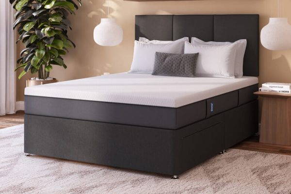 Emma Original Memory Foam Mattress + Premium Divan Bed Sage Grey End Opening Ottoman Single