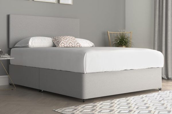 Essential Divan Bed Woven Grey Small Single