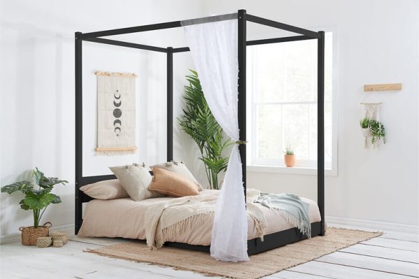 Birlea Darwin Black Four Poster Bed King Size