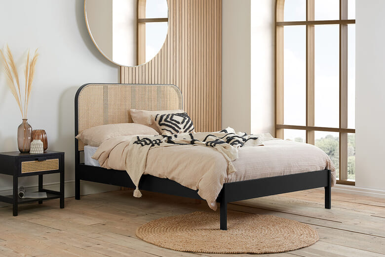 Birlea Margot Rattan Black Bed Double