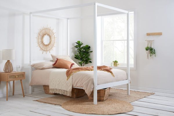 Birlea Mercia White Four Poster Bed Double