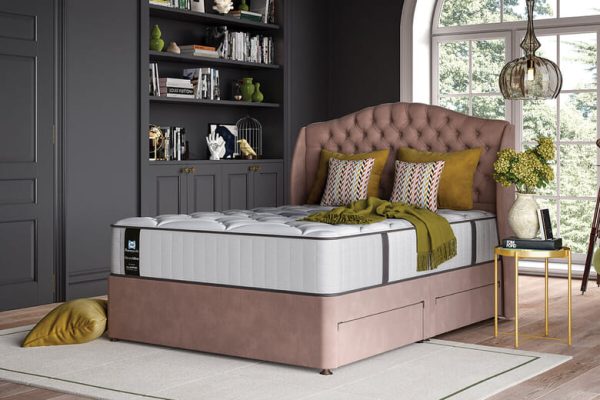 Sealy Webber Elevate Ultra Posturepedic Mattress + Premium Divan Bed Sage Grey 2 Drawers Single |