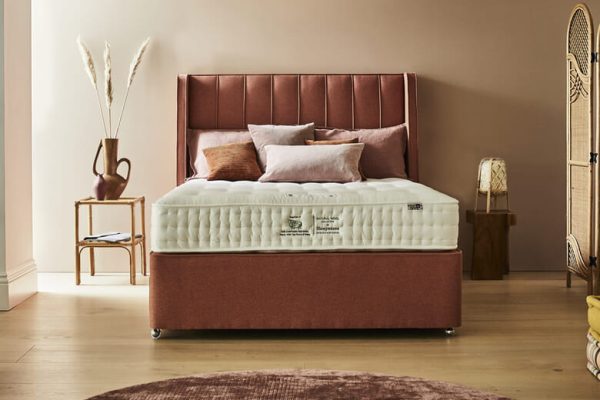 Sleepeezee Wool Deluxe 1200 Mattress + Premium Divan Bed Wool Chestnut No Storage Single