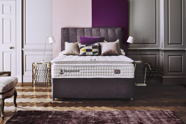 Sleepeezee Perfectly British Mayfair 3200 Mattress + Premium Divan Bed Sage Grey Medium 2 Drawers Single