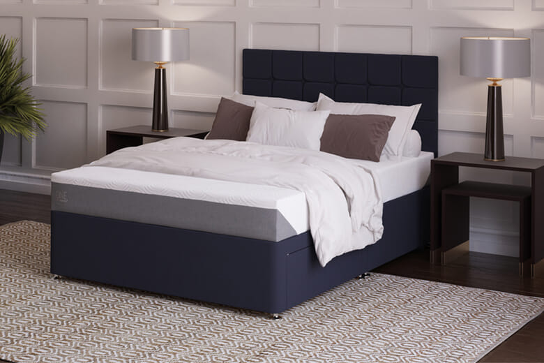 TEMPUR ONE Firm Mattress + Premium Divan Bed Wool Chestnut End Opening Ottoman Super King