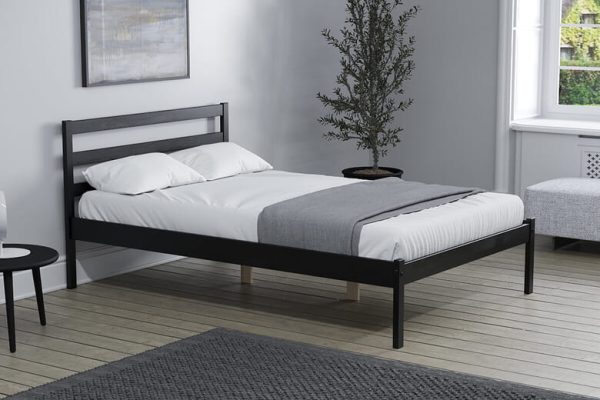 Birlea Luka Black Bed Double