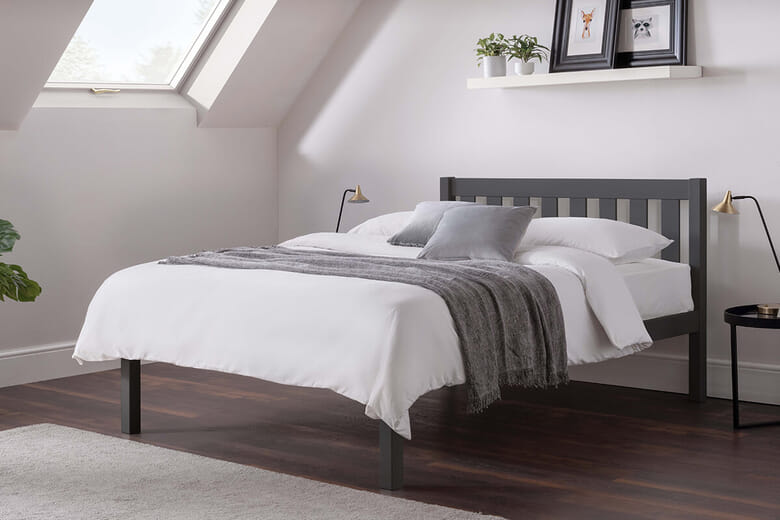 Julian Bowen Claviere Pine Bed JulianBowen Dove Grey Double