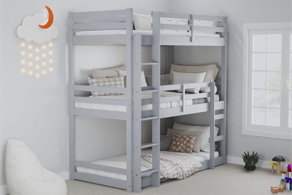 Birlea Tressa Grey Kids Triple Bunk Bed Single