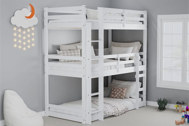 Birlea Tressa White Kids Triple Bunk Bed Single