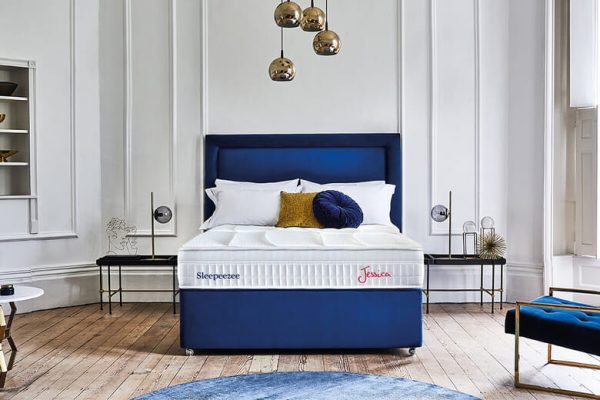 Sleepeezee Jessica 1800 Mattress + Premium Divan Bed Midnight Blue No Storage Single