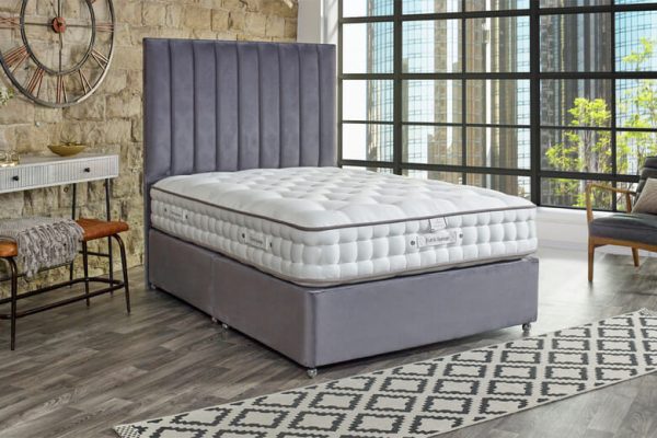 Tuft Springs Indulgence 1000 Mattress + Premium Divan Bed Charcoal Grey No Storage Single