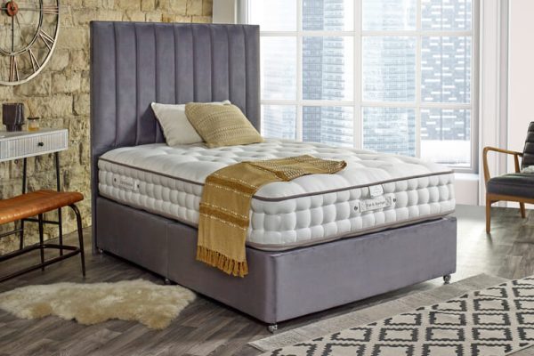 Tuft Springs Ortho Brilliance 2000 Mattress + Premium Divan Bed Putty Beige No Storage Single