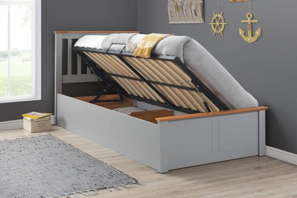 Oliver Wooden Kids Ottoman Bed Bedmaster Oak Single