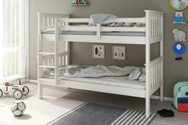 Olivia Wooden Kids Bunk Bed Bedmaster Grey One Size