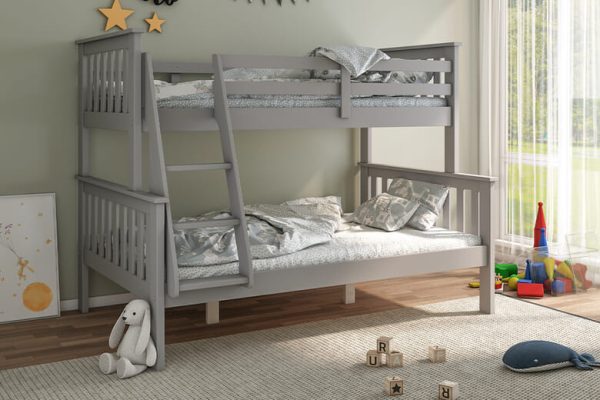 Leo Triple Sleeper Kids Bunk Bed Bedmaster White One Size