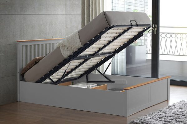 Levi Ottoman Bed Bedmaster White Double