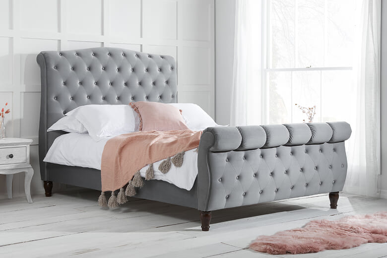 Birlea Colorado Grey Fabric Bed Super King