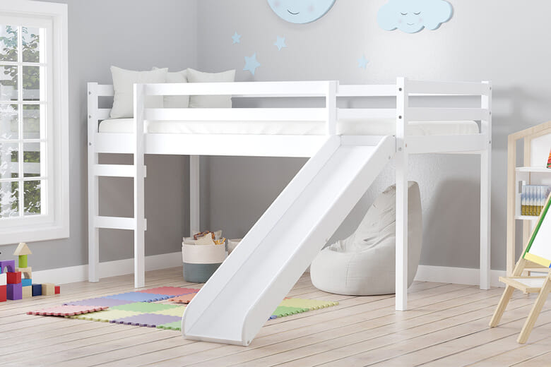 Birlea Frankie Midi Sleeper Kids Slide Bed Birlea Grey Coated Pine Single