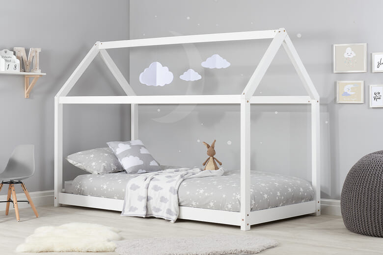 Birlea House Kids Bed Birlea White Coated Pine Single