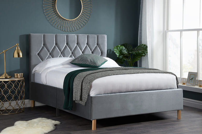 Birlea Loxley Fabric Bed Birlea Green Fabric King Size