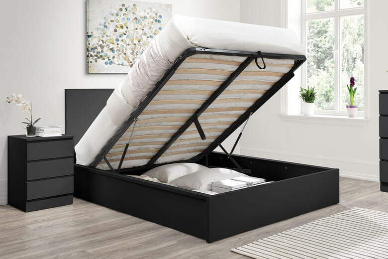 Birlea Oslo Wooden Ottoman Bed Birlea Grey King Size