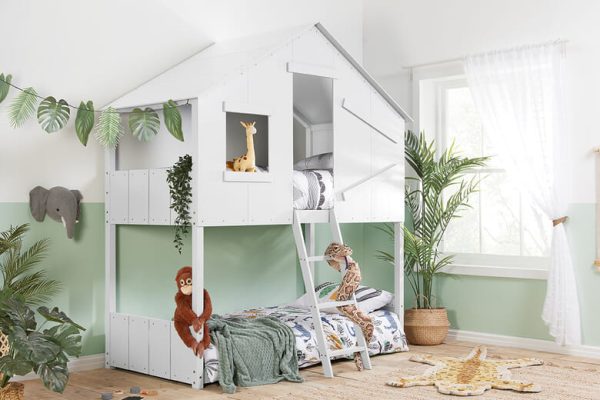 Birlea Safari Kids Bunk Bed Birlea Grey Coated Pine One Size