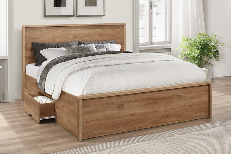 Birlea Stockwell Rustic Storage Bed Small Double