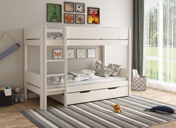 Anderson Bunk Bed with Drawer 30 Single White