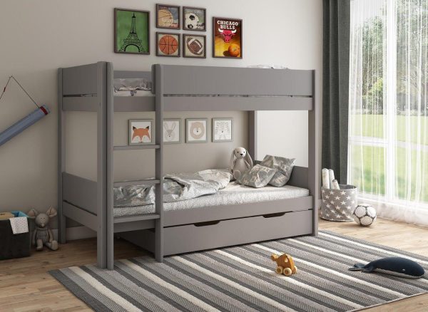 Anderson Bunk Bed with Drawer 30 Single Grey