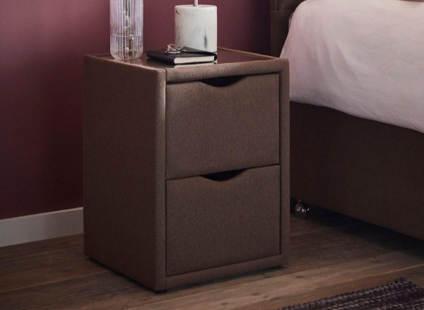 Luxury Upholstered Bedside Table Brown