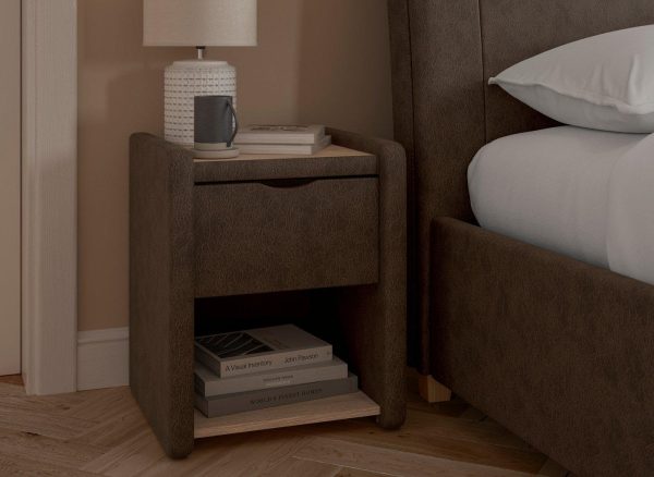 Delaware Upholstered Bedside Table Brown