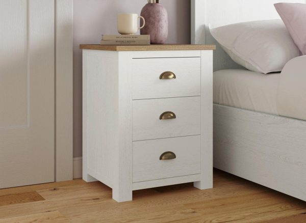 Fairbourne Wooden Bedside Table White