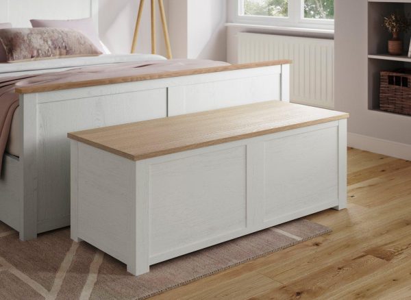 Fairbourne Wooden Blanket Box White