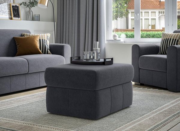 Verona Ottoman Footstool Grey