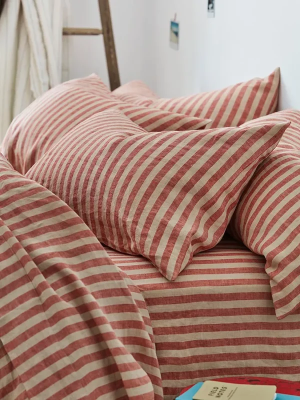 Piglet in Bed Pembroke Stripe Linen Fitted Sheet