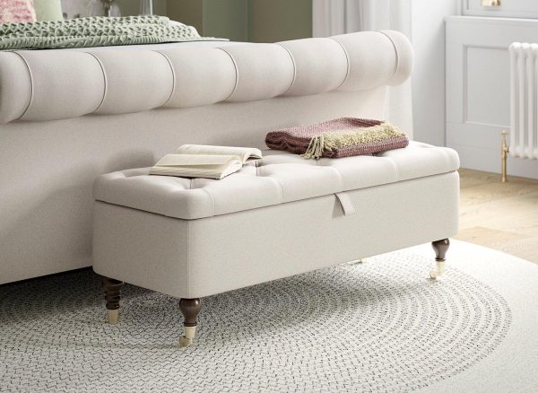 Alana Upholstered Blanket Box Cream