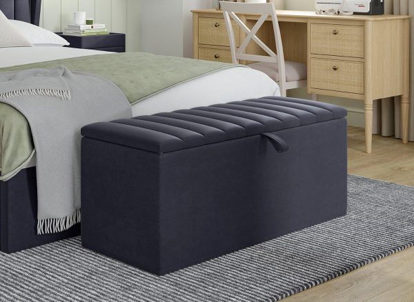 Octavia Upholstered Blanket Box Blue