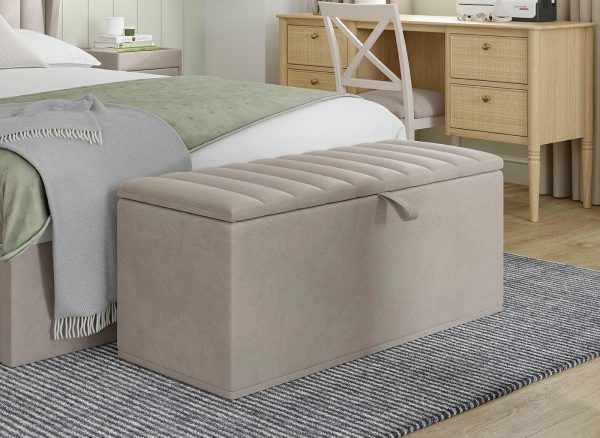 Octavia Upholstered Blanket Box Grey