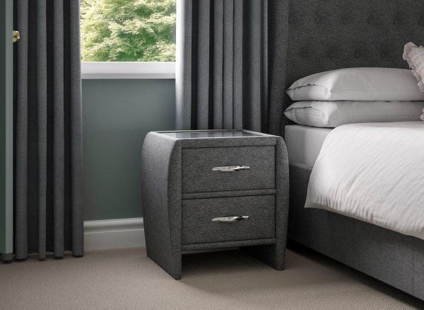 Sana Upholstered Bedside Table Grey